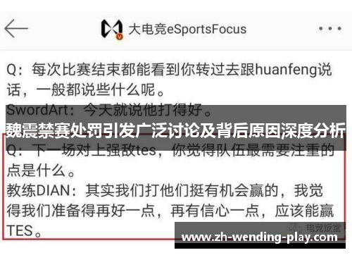 魏震禁赛处罚引发广泛讨论及背后原因深度分析
